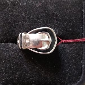 Sterling Silver Enameled Buckle Ring